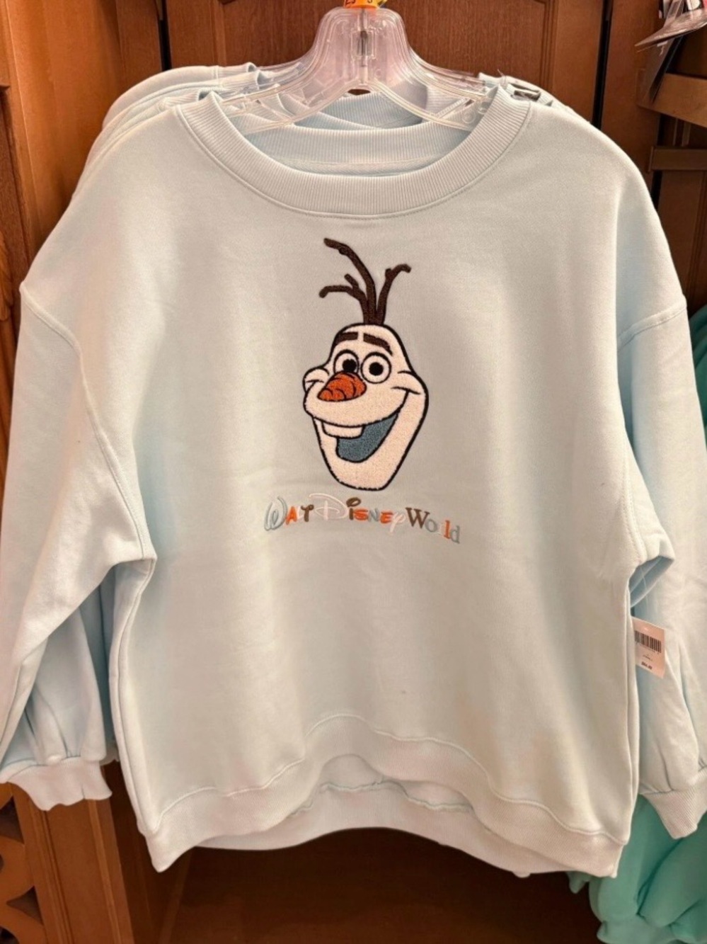 Olaf Embroidered Sweatshirt - Light Blue NEW